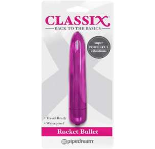 CLASSIX Rocket Bullet Vibrator – Pink (Small bullet is versatile, simple and powerful. Easy one-touch control. Perfect for travel)