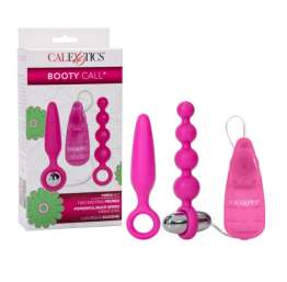 CalExotics Booty Call Booty Multi-Speed Anal Silicone Vibro Kit: 2 Probes with Vibrator – Pink (Premium silicone probes with removable stimulator