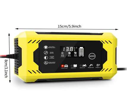 Car Battery Charger, 12V 6A Smart Battery Slow Charger, Auto 12V 24V Car Battery Maintainer for Car, Truck, Motorc