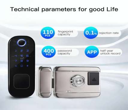1-Piece Smart Door Lock, Smart WiFi Edge Lock, Keyless Entry Door Lock for Front