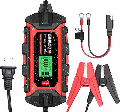 GOOLOO 4-Amp Car Battery Charger, 6V/2A and 12V/4A
