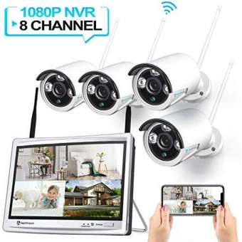 HeimVision HM243 1080P Wireless Security Camera System with 12-Inch LCD Monitor, 8CH NVR 4-Pack WiFi Surveillance Cameras