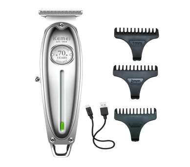Kemei KM-1071 Electric Hair Clipper, Cordless USB Rechargeable Beard Trimmer for Men