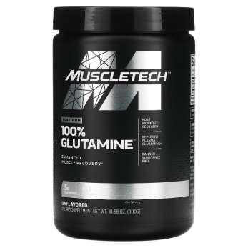 Muscletech, Essential Series, Platinum 100% Glutamine, Unflavored, 5 g, 300 g (10.58 oz).