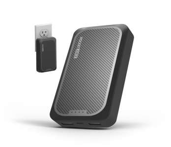 PocketJuice Endurance AC -10,000 mAh Power Bank With Dual USB Ports And Built In Wall Plug