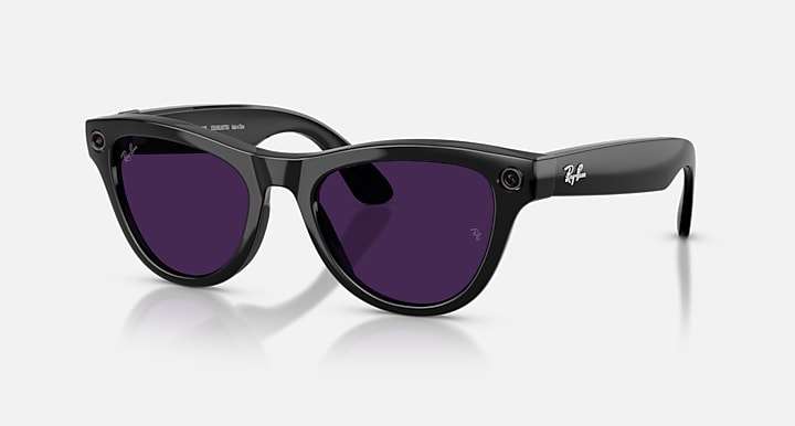RAY-BAN | META SKYLER (GEN 2) Frame: Shiny Black Lenses: Clear/Amethyst Transitions