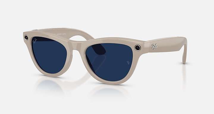 RAY-BAN | META SKYLER (GEN 2) Frame: Shiny Chalky Grey Lenses: Clear/Sapphire Transitions