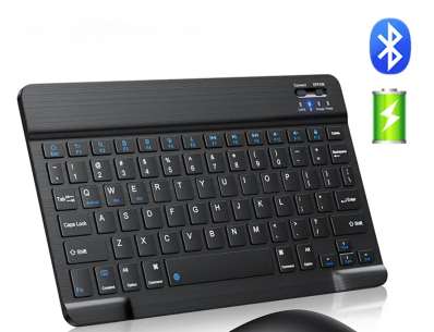 Rechargeable Wireless Keyboard, BT and WiFi, Android, Win, iOS.