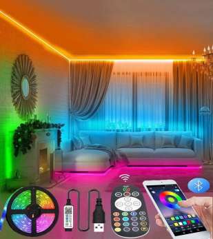 RGB LED Light Strip 30/60/90/150 with Control App 1/2/3/5m