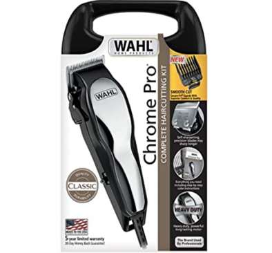 WAHL Chrome Pro Corded Men's Hair Clippers Haircut Kit