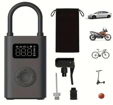 Xiaomi Portable Electric Air Compressor, 150 PSI Tire Inflator for Car, Scooter, Bikes and Balls - Cordless with Six