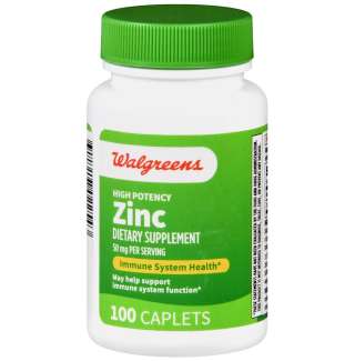 Zinc 50mg walgreens 100 caplets