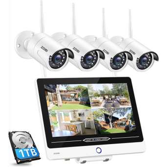 ZOSI Wireless WiFi 5MP Lite Outdoor Home Security Camera System with 1TB Hard Drive, Pet and Baby Monitor,